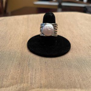 Silpada R1542 Sterling Silver and Coin Pearl Ring